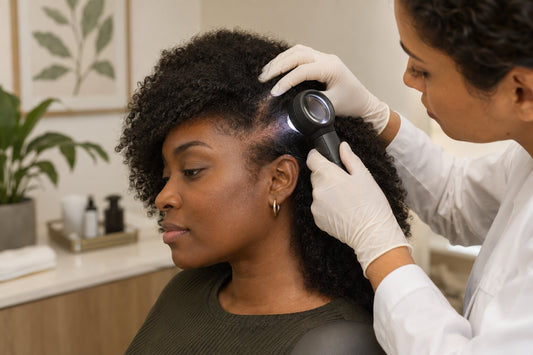 Osservazione professionale di alopecia e infiammazione della cute