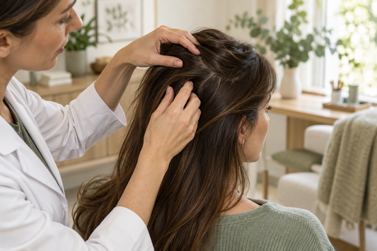Controllo professionale e delicato del cuoio capelluto