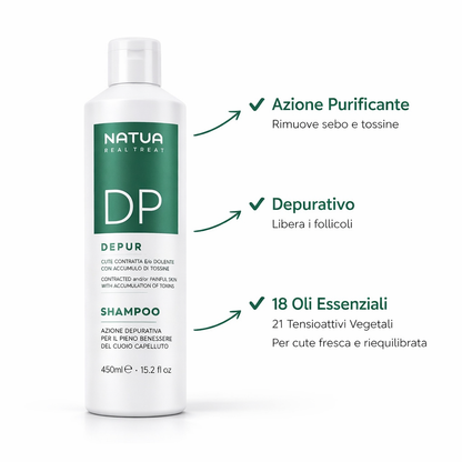 NATUA Purifying Shampoo - Stops Greasy and Oily Hair from the First Wash